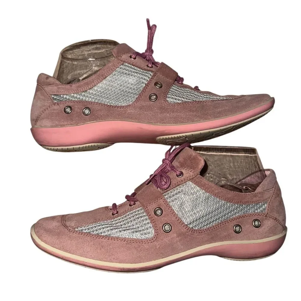 Stuart Weitzman Women's Pink Lace Up Size‎ 8 Narrow Shoes